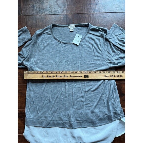 J. Crew Mixed Media Long Sleeve Layering Casual Work Shirt NWT Large - Picture 3 of 6